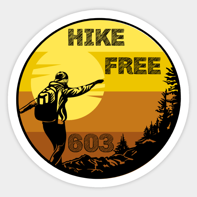 Hike Free 603 Sticker by MagpieMoonUSA